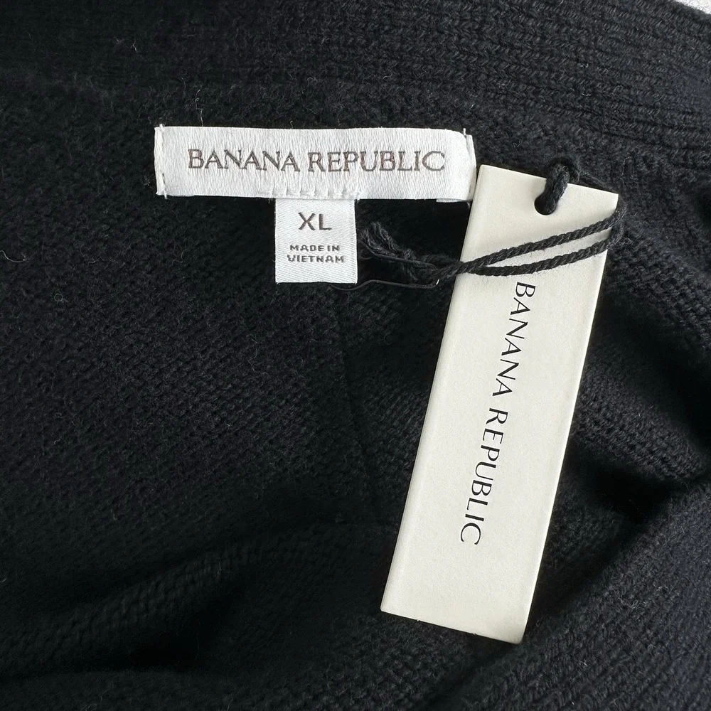 Banana Republic Oversized‎ Merino Wool Cotton High Low Cardigan Sweater XL Black